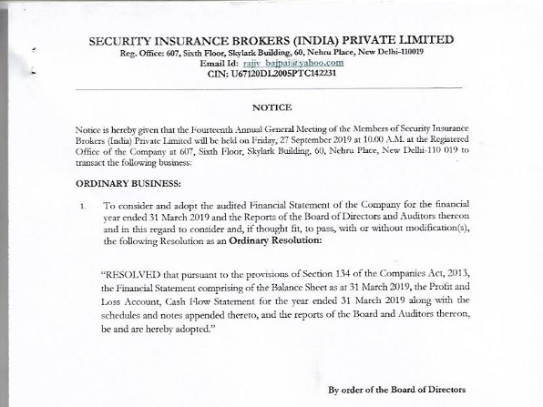 Notice AGM